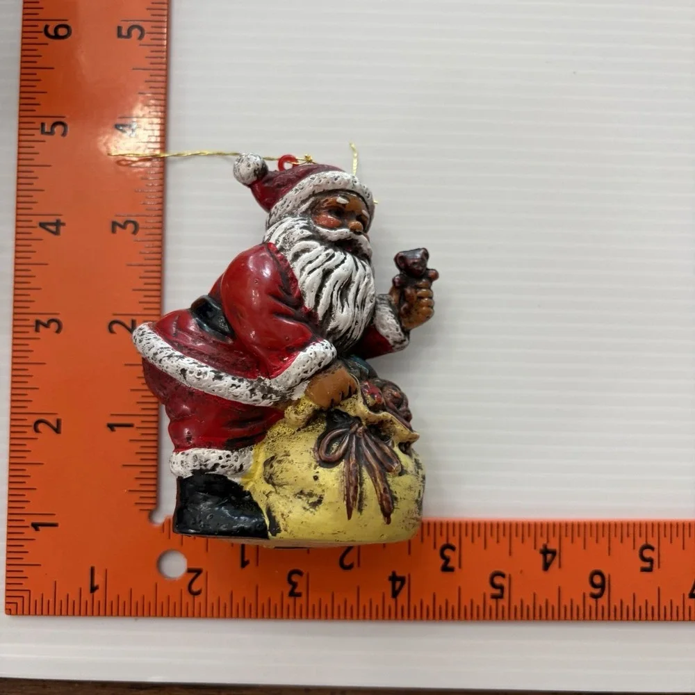 Lot If 5 Vintage Plastic Santa Claus Christmas Ornaments Holiday Tree Decoration